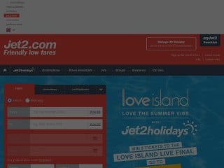 Screenshot sito: Jet2.com