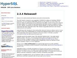 Screenshot sito: HSQL Database Engine