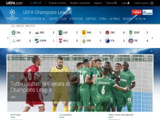 Screenshot sito: UEFA Champions League