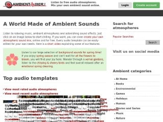 Screenshot sito: Ambient Mixer