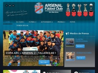 Screenshot sito: Arsenal di Sarandí