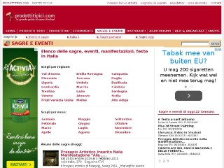 Screenshot sito: Sagre ed eventi