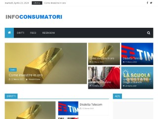 Screenshot sito: InfoConsumatori