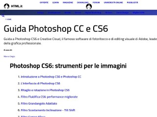 Screenshot sito: Guida a Photoshop