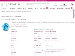 Screenshot sito: Enciclopedia delle gemme