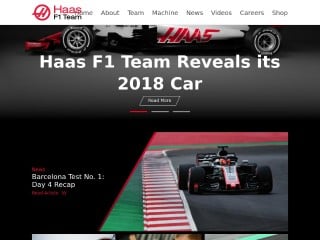 Screenshot sito: Haas F1 Team