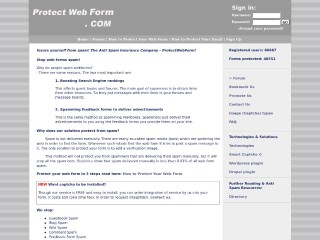 Screenshot sito: Protect Web Form