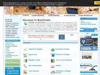 Screenshot sito: Vacanze in Basilicata