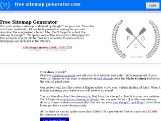 Screenshot sito: Free site map generator