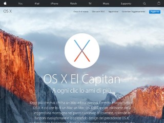 Screenshot sito: Apple Mac OS X