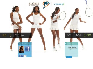 Screenshot sito: Venus Williams