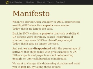 Screenshot sito: Open Usability