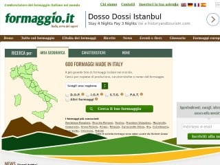 Screenshot sito: Formaggio.it