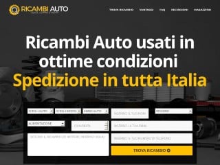 Screenshot sito: Trova Ricambi Auto