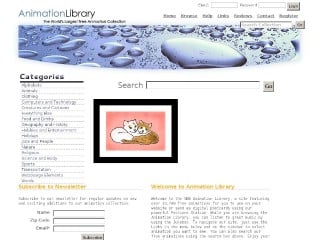 Screenshot sito: Animation library