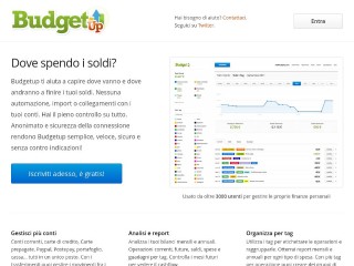 Screenshot sito: BudgetUp