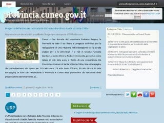 Screenshot sito: Provincia di Cuneo