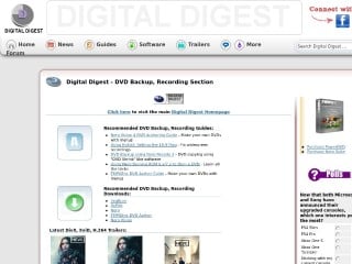 Screenshot sito: Dvd+R Digest