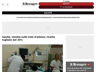 Screenshot sito: Salute Il Messaggero