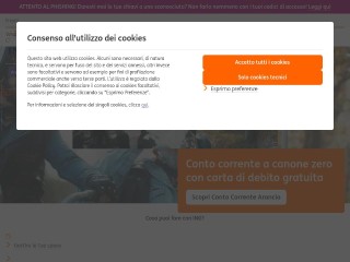 Screenshot sito: Conto Arancio
