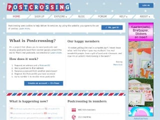 Screenshot sito: Postcrossing.com