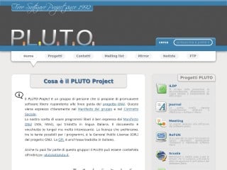 Screenshot sito: Pluto Project