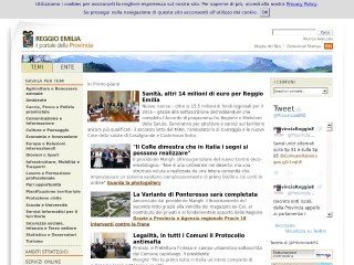 Screenshot sito: Provincia di Reggio Emilia