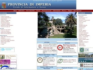 Screenshot sito: Provincia di Imperia