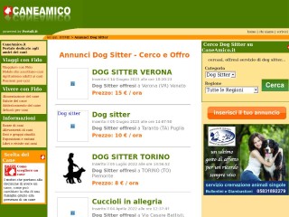 Screenshot sito: Caneamico.it Dogsitter