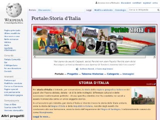 Screenshot sito: Portale Storia di Italia
