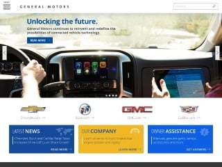 Screenshot sito: General Motors