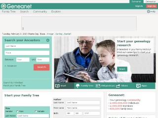 Screenshot sito: Geneanet.org
