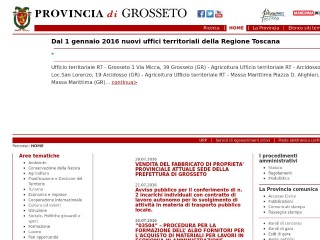 Screenshot sito: Provincia di Grosseto