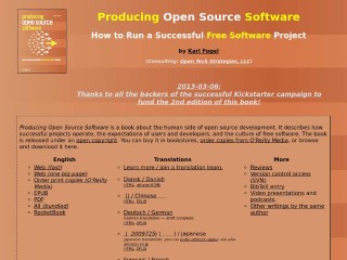Screenshot sito: Producing Open Source Software