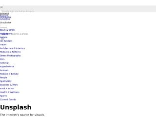 Screenshot sito: Unsplash
