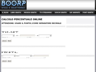 Screenshot sito: Calcolo Percentuale Online