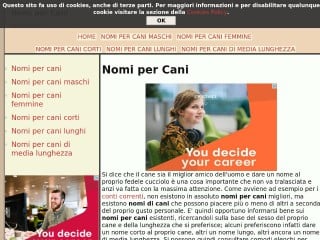 Screenshot sito: Nomipercani.it