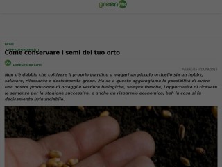 Screenshot sito: Guida alla conservazione delle sementi