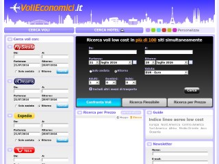 Screenshot sito: VoliEconomici.it