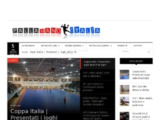 Screenshot sito: Pallamano Italia