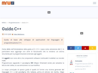 Screenshot sito: Guida a C++