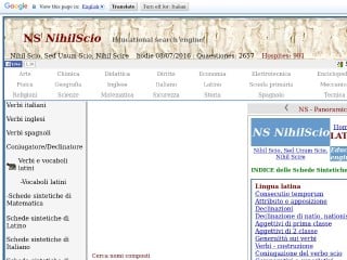 Screenshot sito: Nihilscio