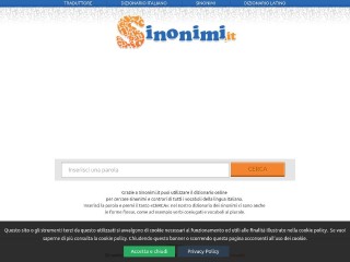 Screenshot sito: Sinonimi.it