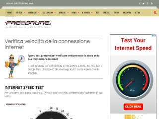 Screenshot sito: Speed Test Freeonline