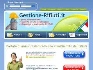 Screenshot sito: Gestione-Rifiuti.it