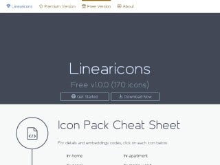 Screenshot sito: Linearicons