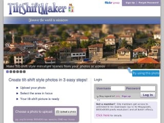 Screenshot sito: Tilt shift maker