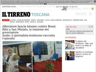 Screenshot sito: Il Tirreno