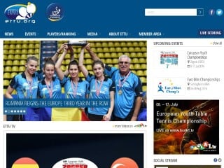 Screenshot sito: Unione Europea Tennis Tavolo