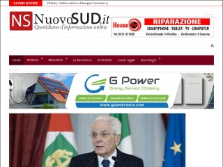 Screenshot sito: NuovoSud.it